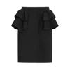 Valentino Black Skirt With Ruffles On The Sides Women