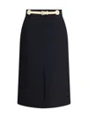 Valentino Garavani Women Skirt With Leather Details In Black