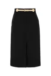 Valentino Garavani Women Skirt With Leather Details In Black