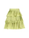 Valentino Green Taffet Skirt In Green