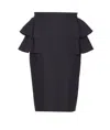 Valentino Couture Crepe High-waisted Skirt With Ruffle Detail