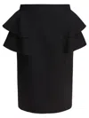 Valentino Couture Crepe High-waisted Skirt With Ruffle Detail
