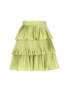 Valentino Green Taffet Skirt In Green