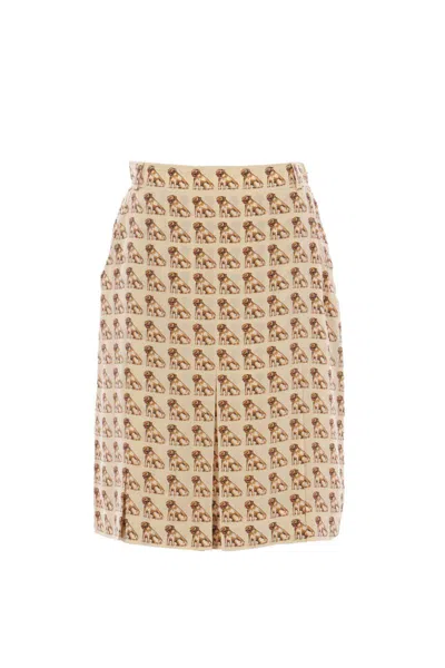 Valentino Womens Betulla Multicolor Printed Pleated Silk Midi Skirt