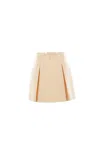 Valentino Womens Betulla Bow Pleated Wool-silk Woven Mini Skirt In Birch Tree