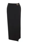Valentino Logo-plaque Wool Pencil Skirt In Black
