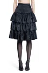 Valentino Ruffled Taffeta Skirt Woman Black 42 In Black