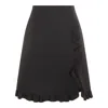 Valentino A-line Midi Skirt Ruffle Detail In Black