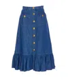 Valentino Garavani Blue Denim Cotton Skirt In Blue