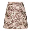 Valentino Gonna In After Winter Quilted Pink Lurex In Latte/lurex Rosa