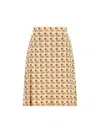 Valentino Womens Betulla Multicolor Printed Pleated Silk Midi Skirt In Brown
