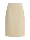 Valentino High-waisted Knee-length Textured Skirt In Neutral