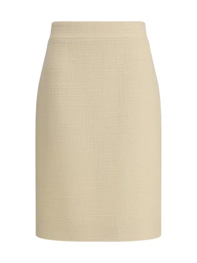 Valentino Wool Tweed Skirt In Neutral