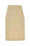 Valentino High-waisted Knee-length Textured Skirt In Neutral