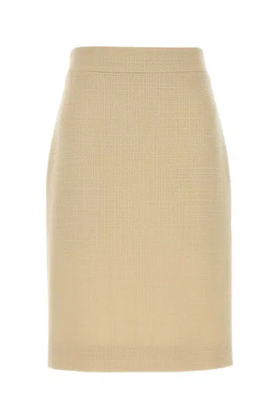 Valentino High-waisted Knee-length Textured Skirt In Animal Print