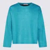 Valentino Garavani Sky Blue Silk Sweater In Blue