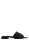 Valentino Black Quilted Nappa Leather Quiltie 67 Slide Sandals In Black