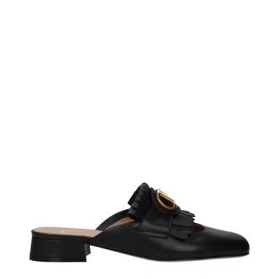 Valentino Garavani Slides And Clogs Women Leather Black