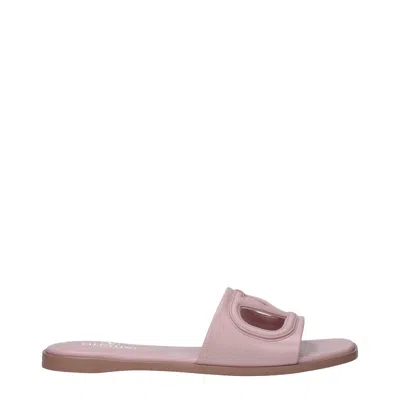 Valentino Garavani Slides And Clogs Women's Leather Pink/rosewater