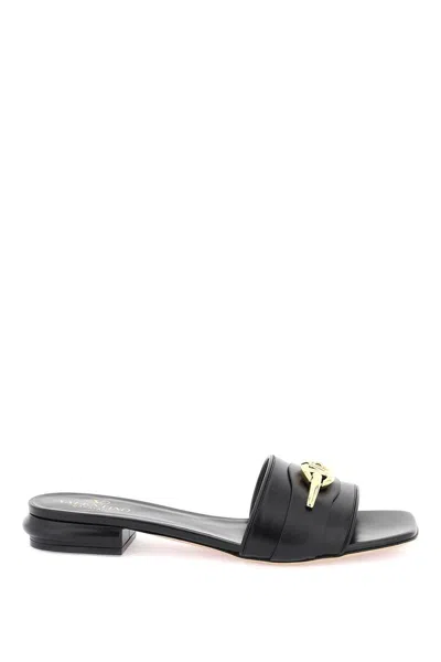 Valentino Garavani The Bold Slide Sandals With Vlogo Embellishment In Black