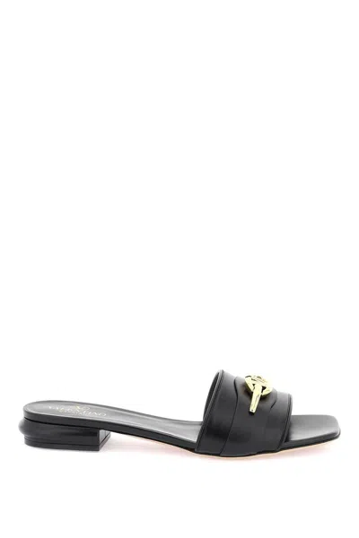 Valentino Garavani The Bold Slide Sandals With Vlogo Embellishment In Black In Multicolor