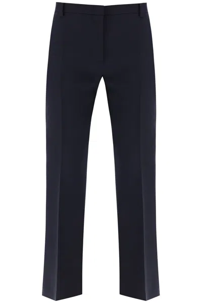 Valentino Slim Pants In Crepe Couture In Blue