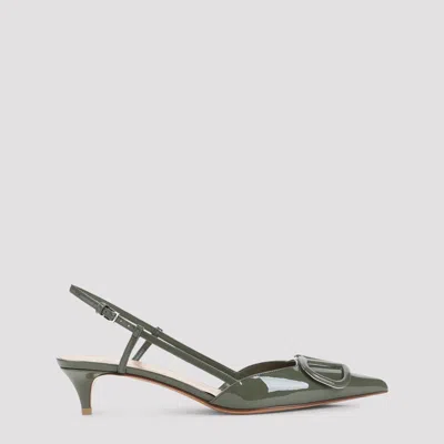 Valentino Garavani Sling Back Pumps With 4cm Heel Height In Green