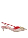 Valentino Garavani Slingback Heels With Pointed Toe In Pink