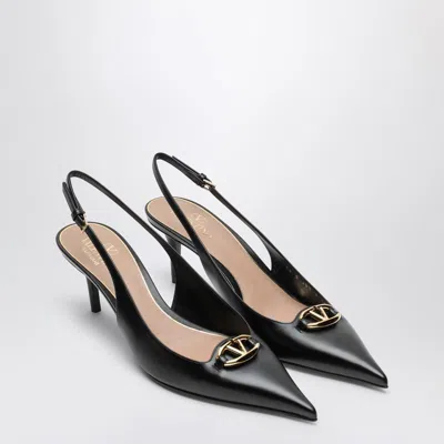 Valentino Garavani Slingback Vlogo The Bold Edition Calfskin Pumps In Black