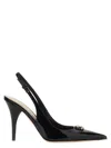Valentino Vlogo 100 Embellished Patent-leather Slingback Pumps