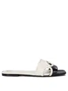 Valentino Slipper Bicolore Sandals In White