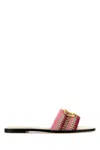 Valentino Vlogo Signature Slide Sandal With Crochet Embroidery