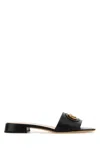 Valentino Vlogo Signature Leather Slides In Black
