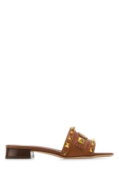 Valentino Garavani Slippers In Brown