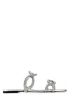 Valentino Chain 1967 Crystal Embellished Sandals In Silver
