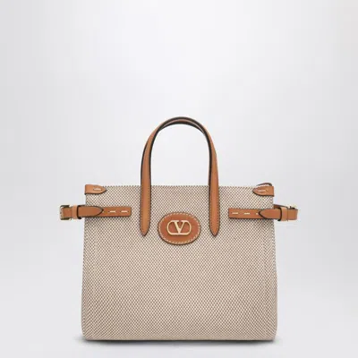 Valentino Garavani Small Antibes Canvas Tote Bag Women In Brown