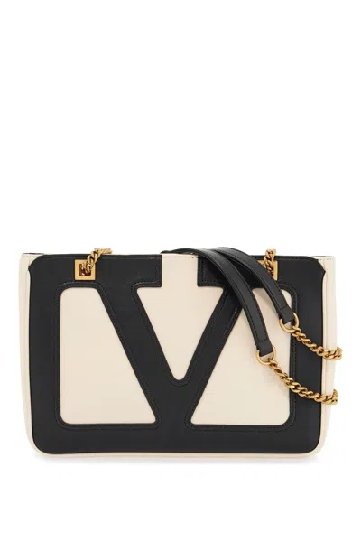 Valentino Garavani Small Bicolor Tote With Mixed Handles Women In White