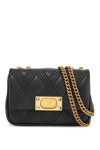 Valentino Garavani Small Black Quilted Shoulder Bag With Gold Chain Women