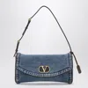 Valentino Garavani  Garavani Devain Small Denim Shoulder Bag Woman Denim Uni In Blue