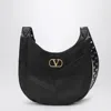 Valentino Small Hoboho Bag In Black Chevron-pattern Nappa In Black