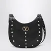 Valentino Garavani Small Hoboho Chevron Quilted Shoulder Bag With Studs In Black