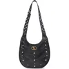 Valentino Garavani Small Hoboho Patchwork Leather Hobo Bag In Black