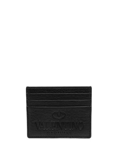 Valentino Garavani Small Leather Goods In Nero/deep Antique Gold