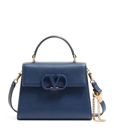 Valentino Garavani Small Leather Vsling Top-handle Bag In Grey
