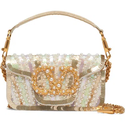 Valentino Garavani Small Locò Jewel Vlogo Embellished Shoulder Bag In Multi