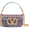 Valentino Loco Small Crystal Shoulder Bag In Amethyst