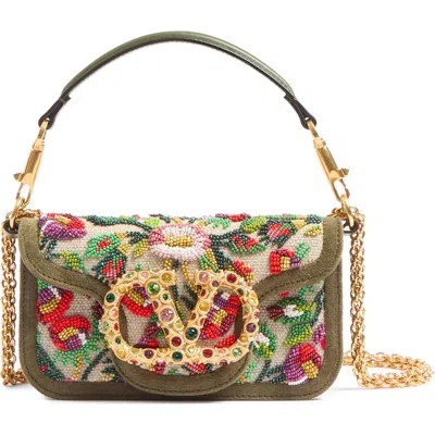VALENTINO GARAVANI VALENTINO GARAVANI SMALL LOCÒ VLOGO CRYSTAL EMBELLISHED SHOULDER BAG