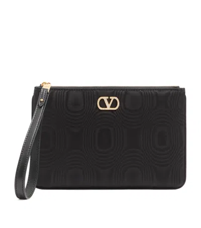 Valentino Garavani Small Moiré Pouch In Black