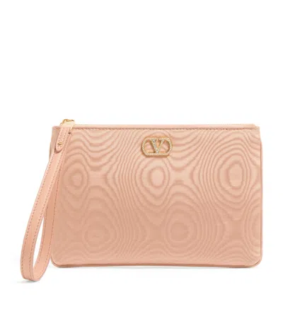 Valentino Garavani Small Moiré Pouch In Pink