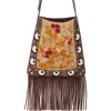 Valentino Garavani Small Nellcôte Fringe Stud Embroidered Crossbody Bag In Multi